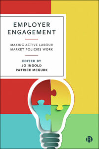 Front cover of the book 'Employer Engagement' bright colours with a lightbulb
